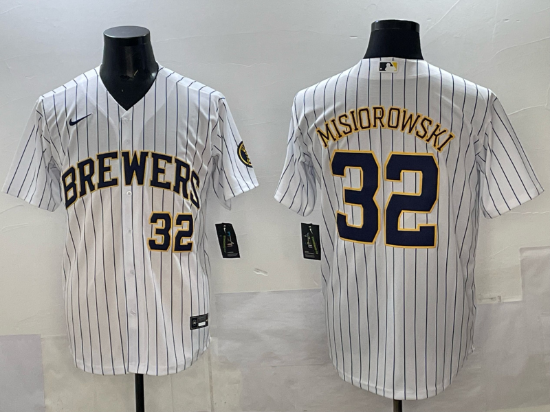 Men Milwaukee Brewers #32 Misiorowski white Nike MLB 2025 jersey 005